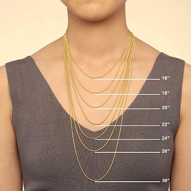 Fremada 14k Gold Plated Round 1.5-mm Wheat Chain Necklace