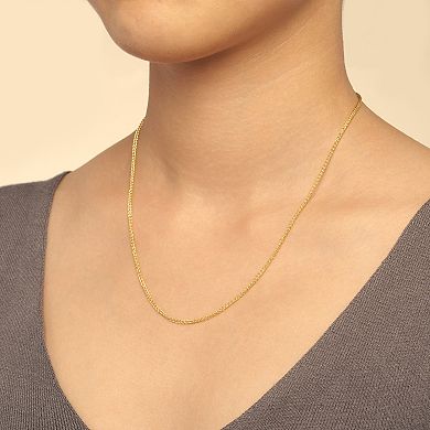Fremada 14k Gold Plated Round 1.5-mm Wheat Chain Necklace