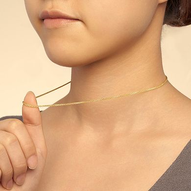 Fremada 14k Gold Plated Round 1.5-mm Wheat Chain Necklace