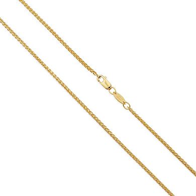 Fremada 14k Gold Plated Round 1.5-mm Wheat Chain Necklace