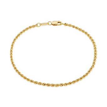 Fremada 14k Gold Filled 2.1-mm Rope Chain Bracelet