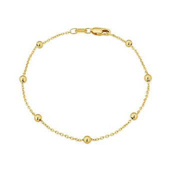 Fremada 14k Gold Filled 3-mm Ball Station Satellite Chain Necklace