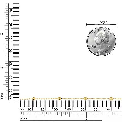 Fremada 14k Gold Plated 3-mm Ball Station Satellite Chain Necklace