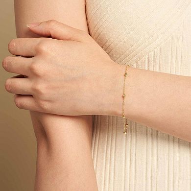 Fremada 14k Gold Plated 3-mm Rosary Chain Bracelet