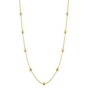 Fremada 14k Gold Filled 3-mm Ball Station Satellite Necklace