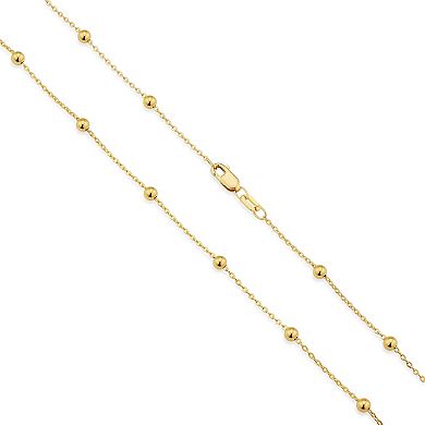 Fremada 14k Gold Plated 3-mm Ball Station Satellite Necklace