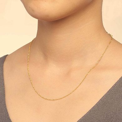 Fremada 14k Gold Plated 1.4-mm Singapore Chain Necklace