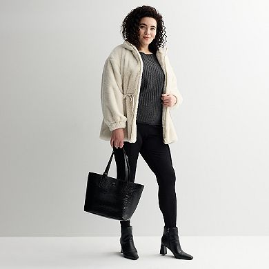 Plus Size Chelsea & Theodore Long Sleeve Lurex Sweater