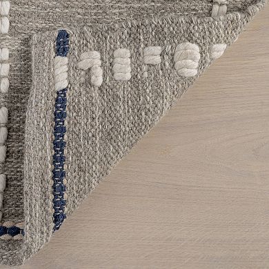 RugsUSA Morgan Geometric Check Wool & Cotton Area Rug