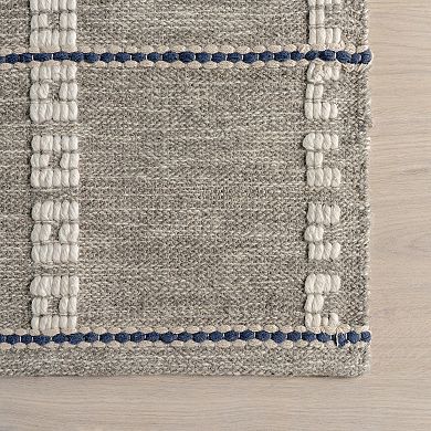RugsUSA Morgan Geometric Check Wool & Cotton Area Rug