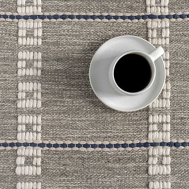 RugsUSA Morgan Geometric Check Wool & Cotton Area Rug