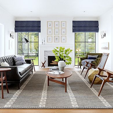 RugsUSA Morgan Geometric Check Wool & Cotton Area Rug