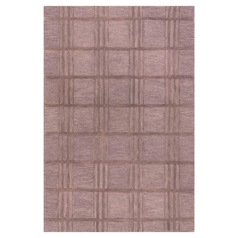 Rugs USA Mallory Plaid Wool Rug - Mauve, 5X8 FT