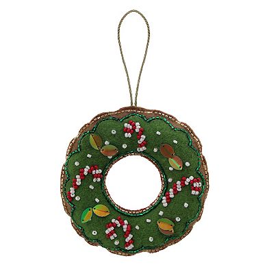 St. Nicholas Square® Beaded Holiday Wreath Christmas Ornament