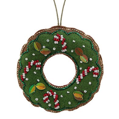 St. Nicholas Square® Beaded Holiday Wreath Christmas Ornament