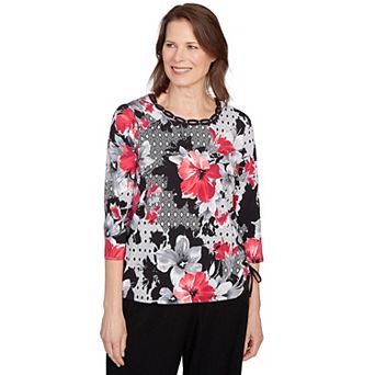 Women's Alfred Dunner Patchwork Diamond Floral Top