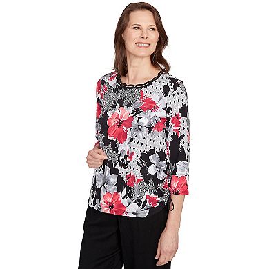 Women's Alfred Dunner Patchwork Diamond Floral Top