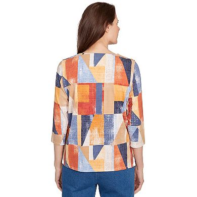 Women's Alfred Dunner Colorblock Detailed Neckline Top