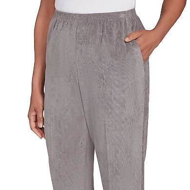 Women's Alfred Dunner Classic Corduroy Elastic Waist Medium Length Pants