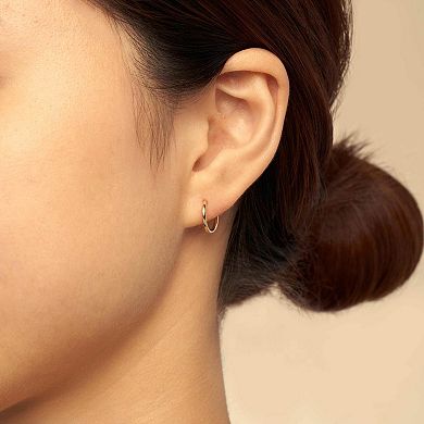 Fremada 14k Gold Plated Endless Hoop Earrings