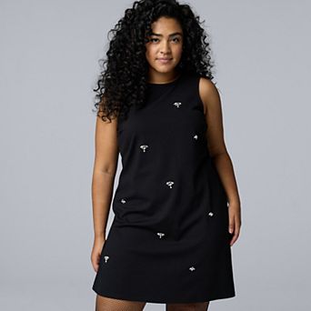 Plus Size Simply Vera Vera Wang Jeweled Shift Dress
