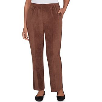 Petite Alfred Dunner Classic Corduroy Elastic Waist Medium Length Pants