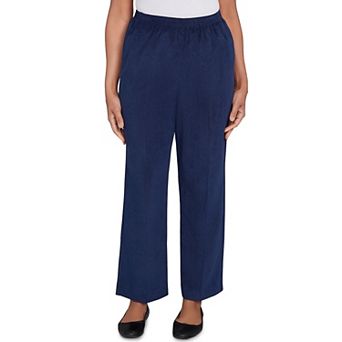 Petite Alfred Dunner Classic Corduroy Elastic Waist Medium Length Pants