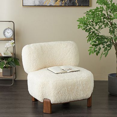 Stella & Eve Upholstered Accent Chair with Wooden Legs