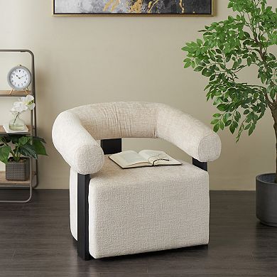 Stella & Eve Upholstered Accent Chair with Black Wood Support