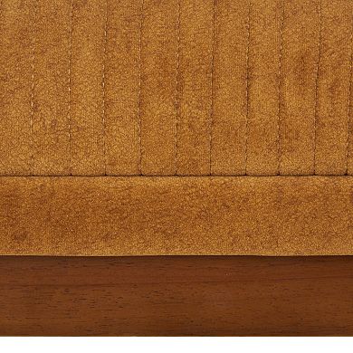 Stella & Eve Curved Back Polyester Accent Chair with Wooden Frame