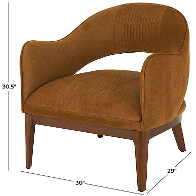 Stella & Eve Curved Back Polyester Accent Chair with Wooden Frame