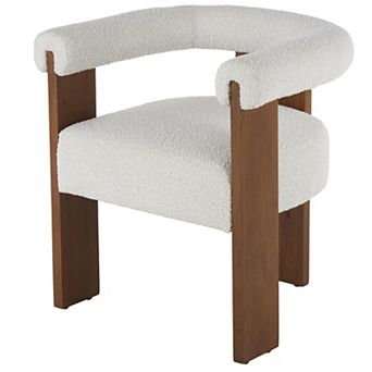 Stella & Eve Curved Back Boucle Accent Chair with Wood Frame