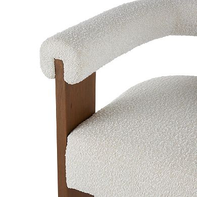 Stella & Eve Curved Back Boucle Accent Chair with Wood Frame