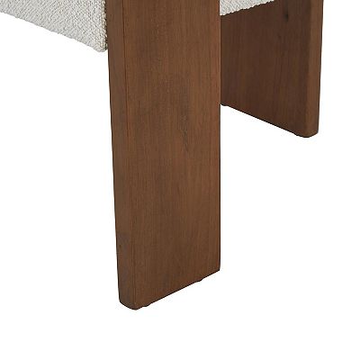 Stella & Eve Curved Back Boucle Accent Chair with Wood Frame