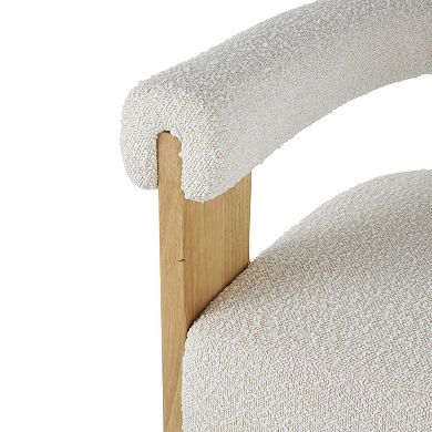 Stella & Eve Curved Back Boucle Accent Chair with Wood Frame