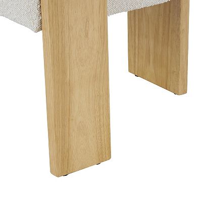 Stella & Eve Curved Back Boucle Accent Chair with Wood Frame