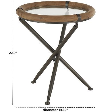 Stella & Eve Round Glass Top Side Table