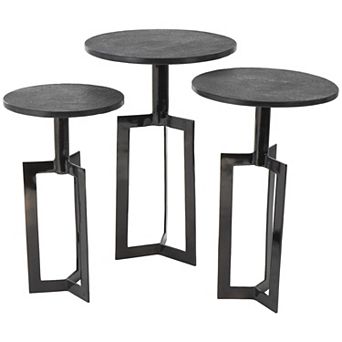 Stella & Eve Aluminum Metal Tripod Accent Table with Marble Top 3 pc Set
