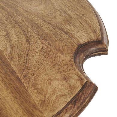 Stella & Eve Mango Wood Turned Accent Table with Scrolled Legs and Cutout Top