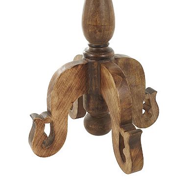 Stella & Eve Mango Wood Turned Accent Table with Scrolled Legs and Cutout Top