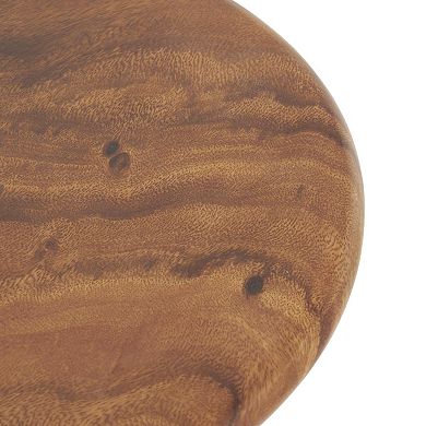 Stella & Eve Wood Handmade Accent Table with Rounded Block Base