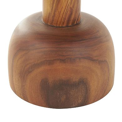 Stella & Eve Wood Handmade Accent Table with Rounded Block Base