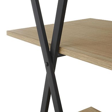 Stella & Eve Metal 3-Shelf Storage Shelving Unit with X Frame