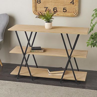 Stella & Eve Metal 3-Shelf Storage Shelving Unit with X Frame