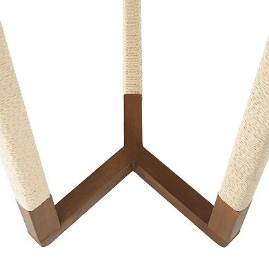 Stella & Eve Wooden Rectangular Console Table with Rope Wrapped Frame