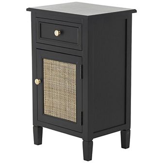 Stella & Eve Wood Cabinet with Rattan Front, 1 Door and 1 Drawer Storage Unit