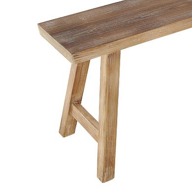 Stella & Eve Wood Slim Distressed Home Bench with Smaller Bench