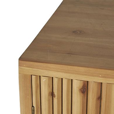 Stella & Eve Wooden Ribbed Cabinet with 1 Door and 3 Drawers