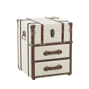Stella & Eve Vintage Style 2-Drawer Storage Accent Table with Studs