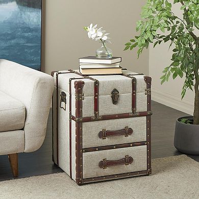 Stella & Eve Vintage Style 2-Drawer Storage Accent Table with Studs